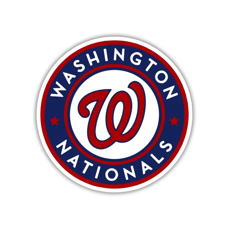 Washington Nationals - Blue and White Circle with Name - Iron On DTF Transfer - Custom Size