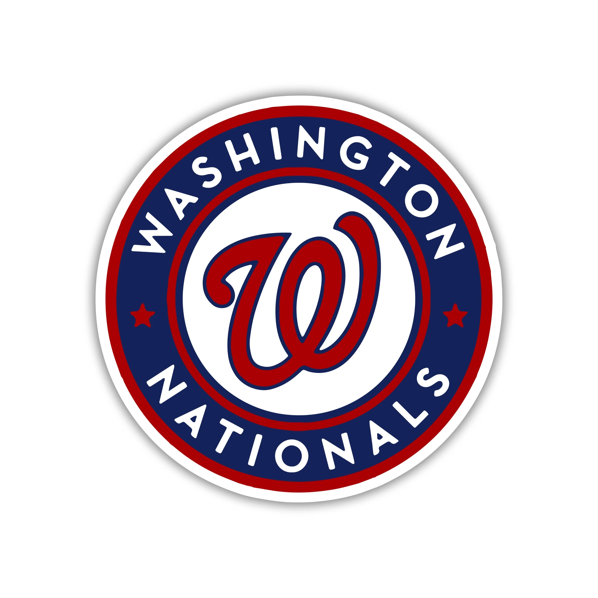 Washington Nationals - Blue and White Circle with Name - Iron On DTF Transfer - Custom Size