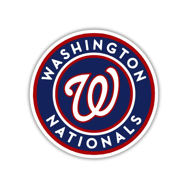 Washington Nationals - Blue Circle with Name - Iron On DTF Transfer - Custom Size