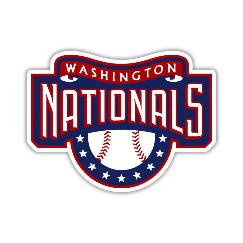 Washington Nationals - Name with Baseball - Iron On DTF Transfer - Custom Size