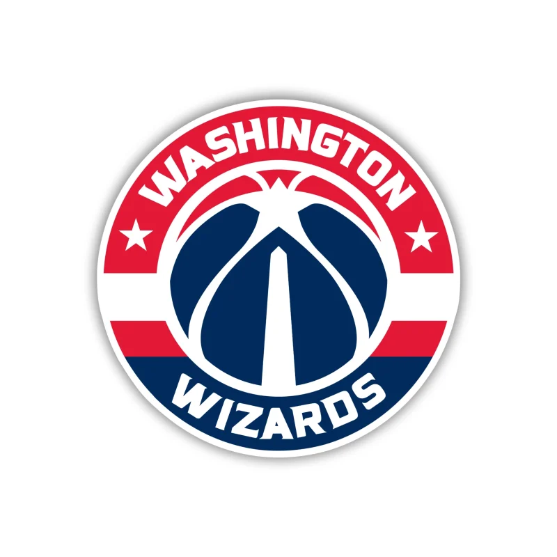 Washington Wizards - Blue And Red Circle with Basketball - Iron On DTF Transfer - Custom Size