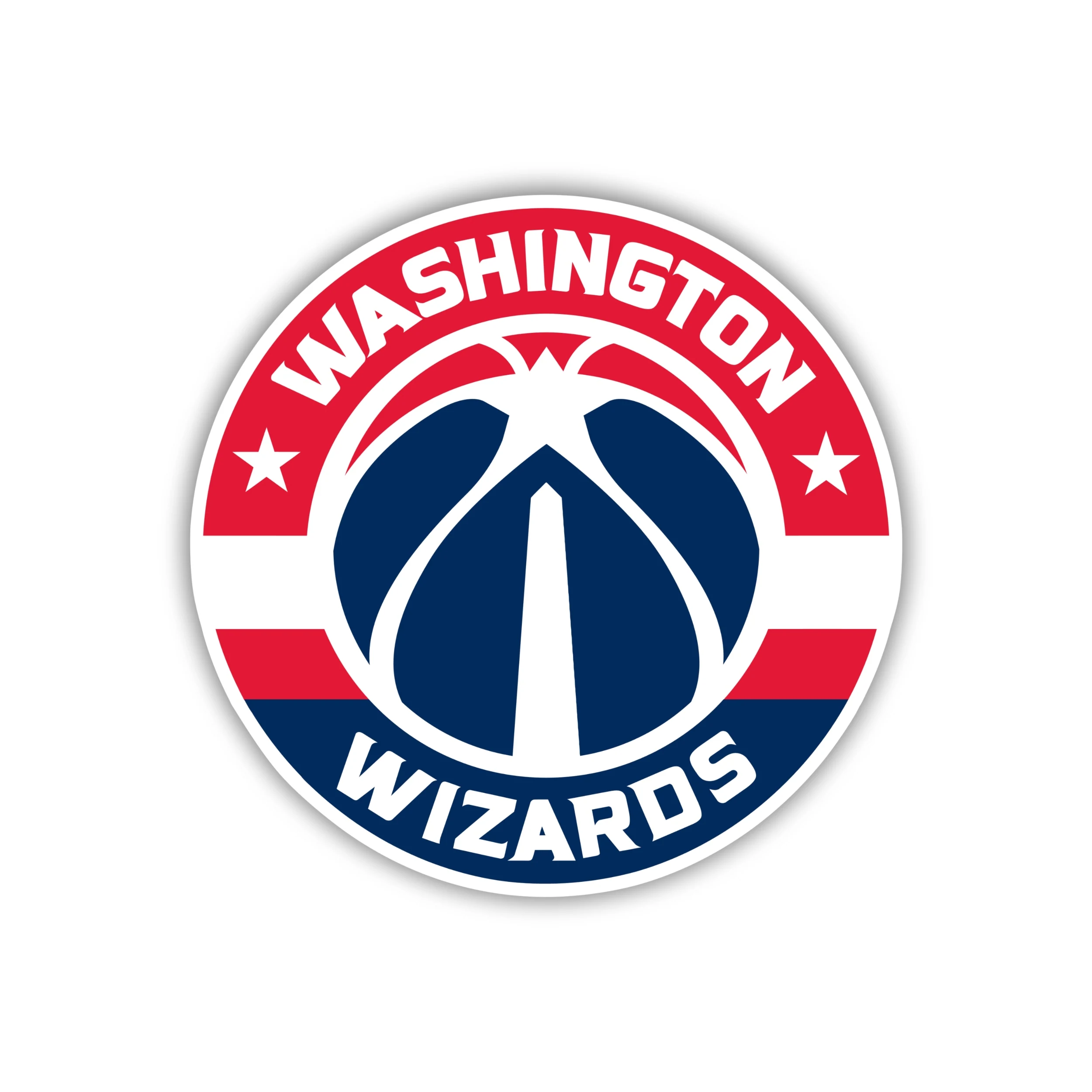 Washington Wizards - Blue And Red Circle with Basketball - Iron On DTF Transfer - Custom Size
