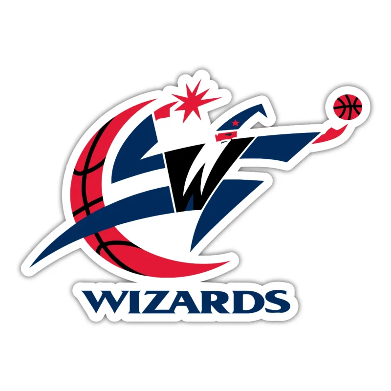 Washington Wizards - Blue Wizard Holding Basketball - Iron On DTF Transfer - Custom Size