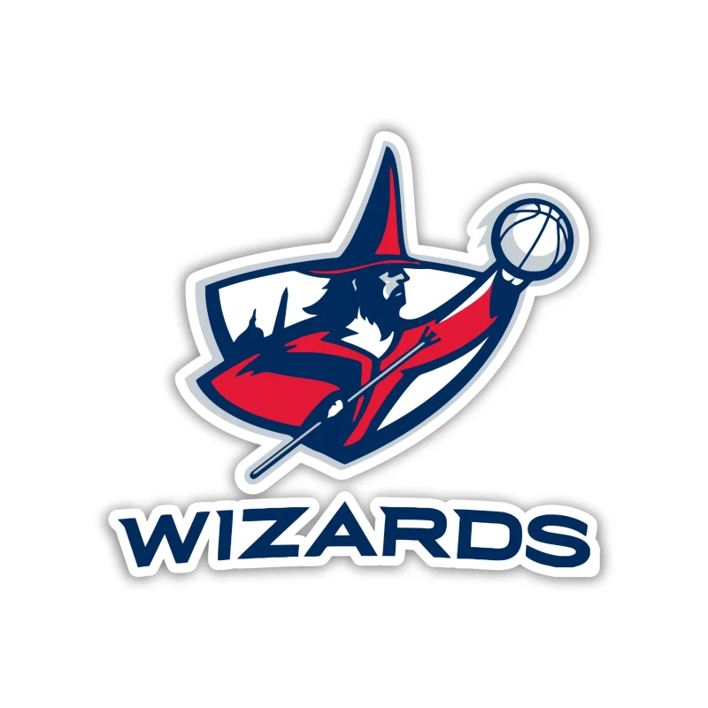 Washington Wizards - Wizard Holding Basketball And Wand - Iron On DTF Transfer - Custom Size