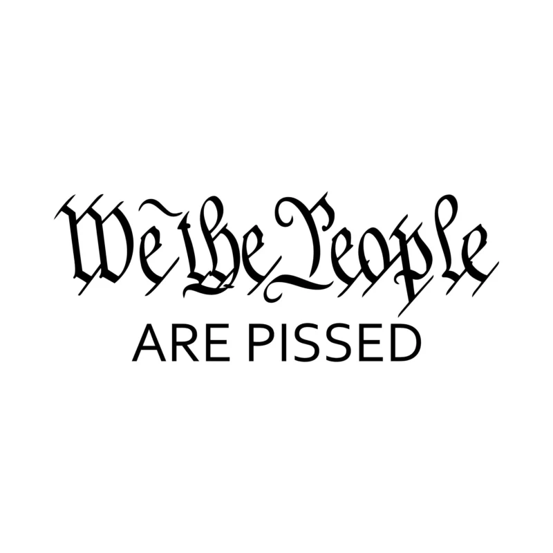 We The People Are Pissed Vinyl Decal - Custom Size