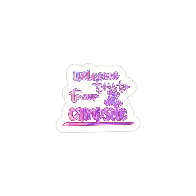 Welcome To Our Campsite Full Color Vinyl Decal - Custom Size