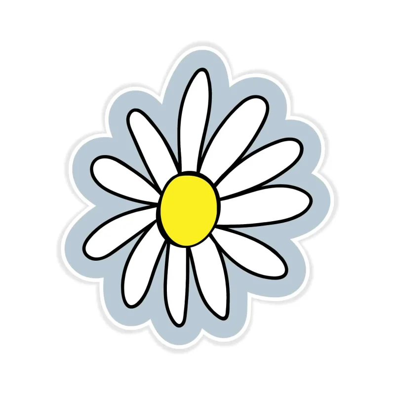 White Flower Full Color Vinyl Decal - Custom Size