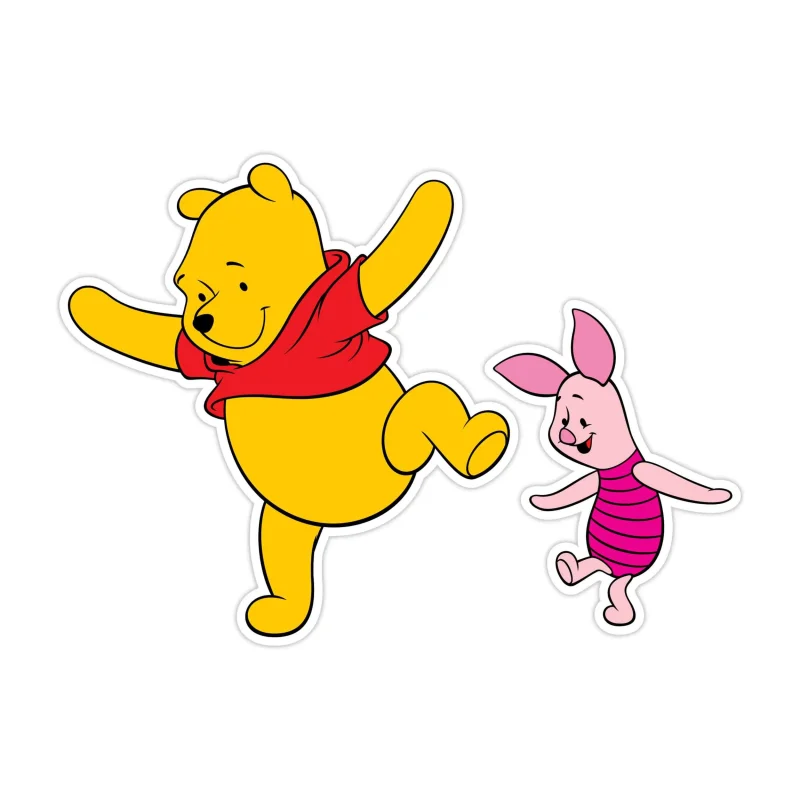 Winnie The Pooh - Pooh And Piglet - Full Color Vinyl Sticker - Custom Size