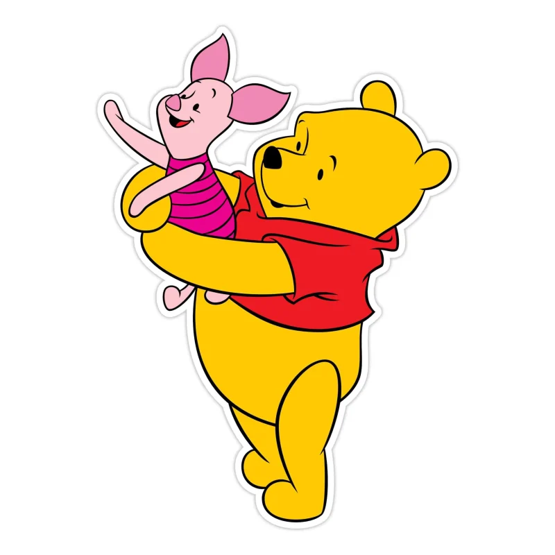 Winnie The Pooh - Pooh And Piglet - Full Color Vinyl Sticker - Custom Size