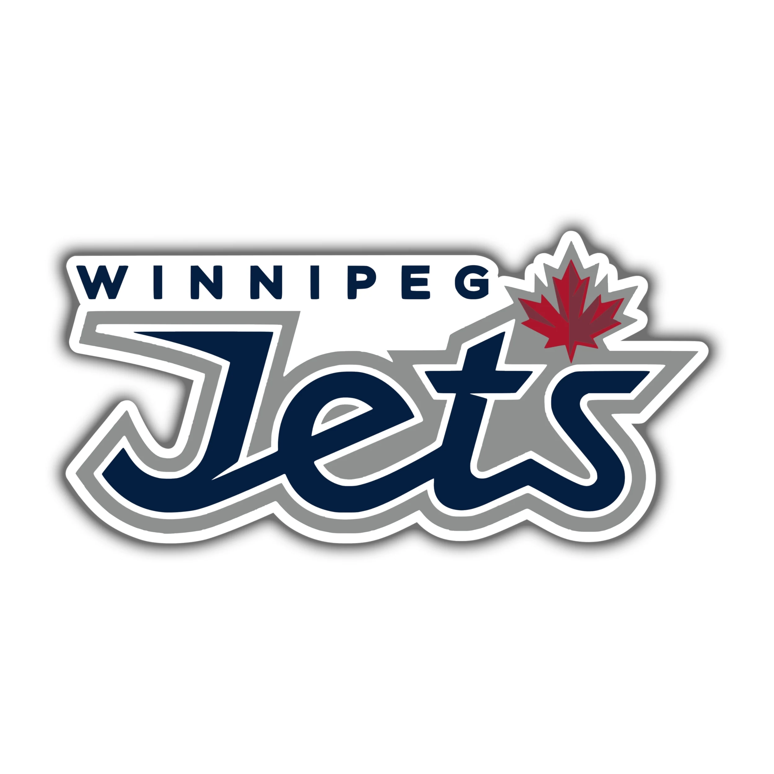 Winnipeg Jets - Jets Lettering - Full Color Vinyl Sticker - Custom Size