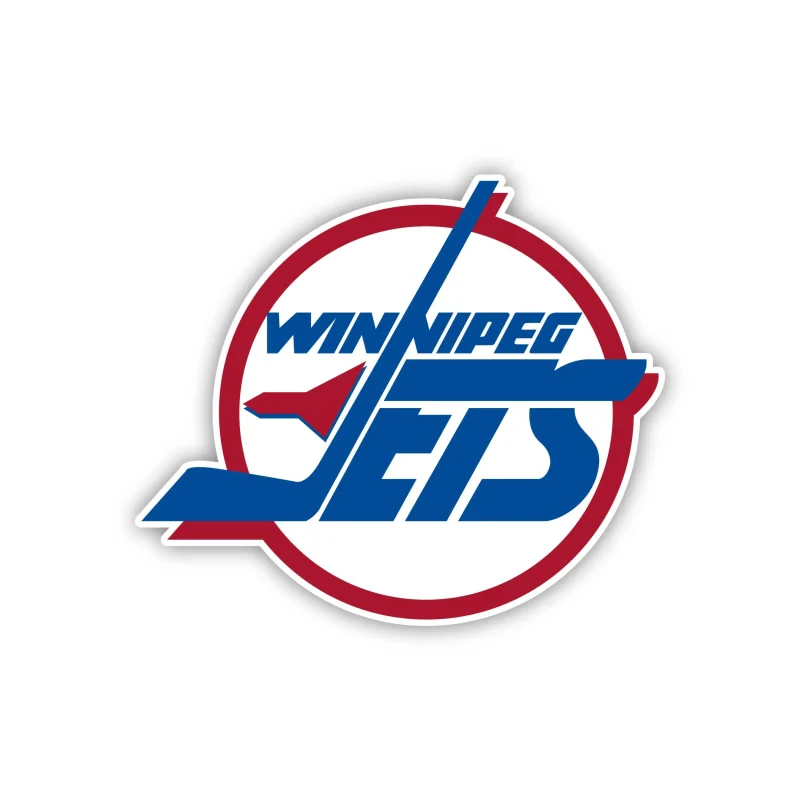 Winnipeg Jets - Red And Blue Circle - Iron On DTF Transfer - Custom Size