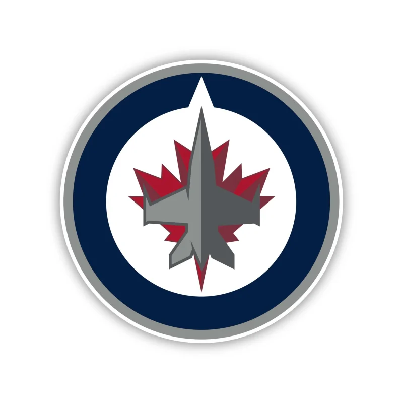 Winnipeg Jets - Red And White Circle - Iron On DTF Transfer - Custom Size