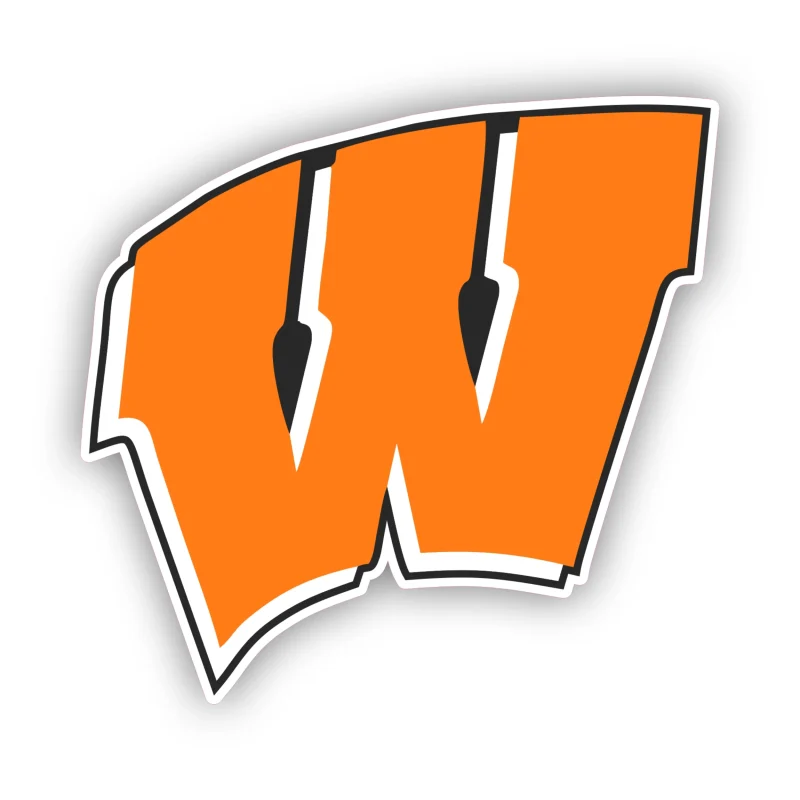 Wisconsin Badgers - Orange W - Iron On DTF Transfer - Custom Size