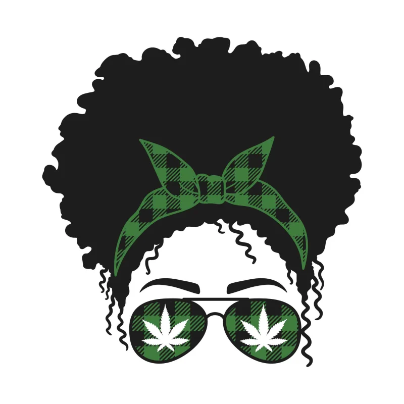 WOMAN WITH MARIJUANA SUNGLASSES - Iron On DTF Transfer - Custom Size