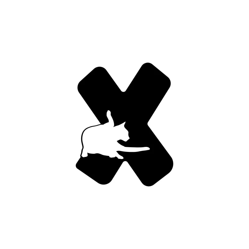 X - Alphabet - Cat - Vinyl Decal - Custom Size