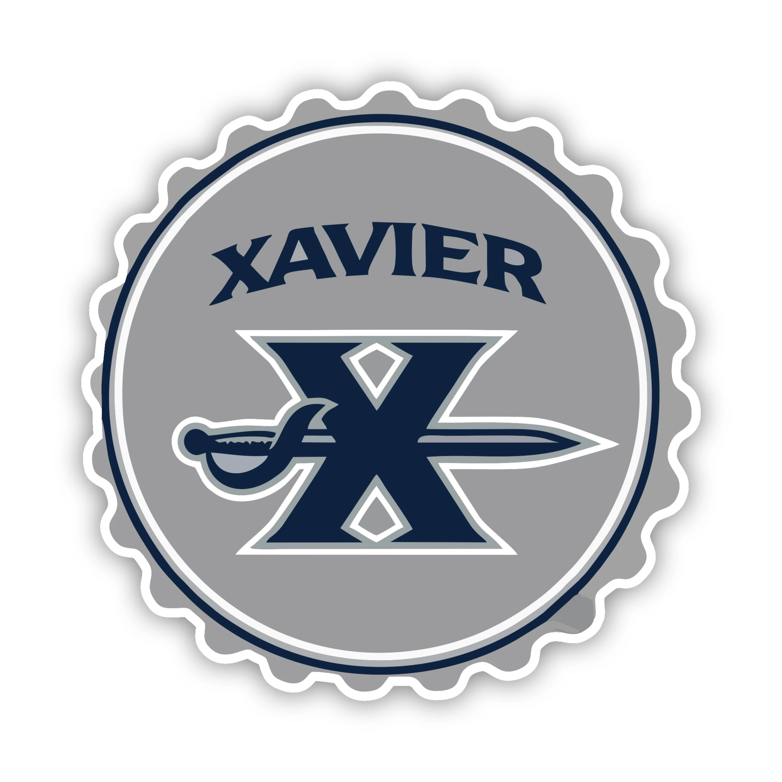 Xavier University - Gray Circle - Iron On DTF Transfer - Custom Size