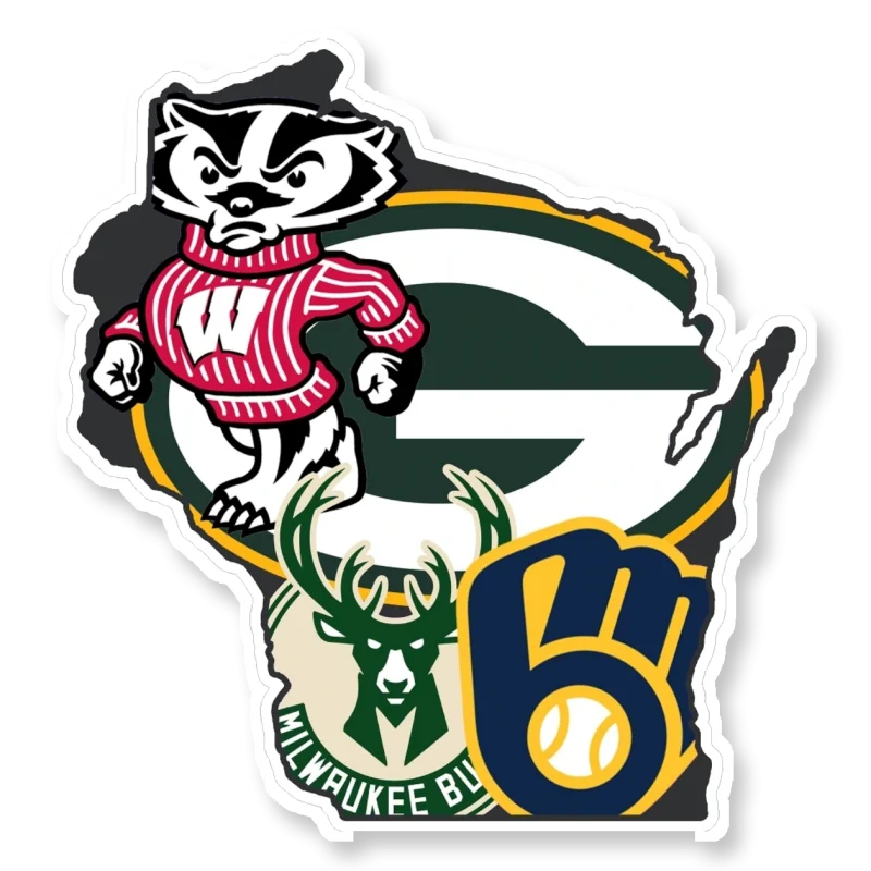 Wisconsin Sports Mashups 2 - Temporary Tattoo