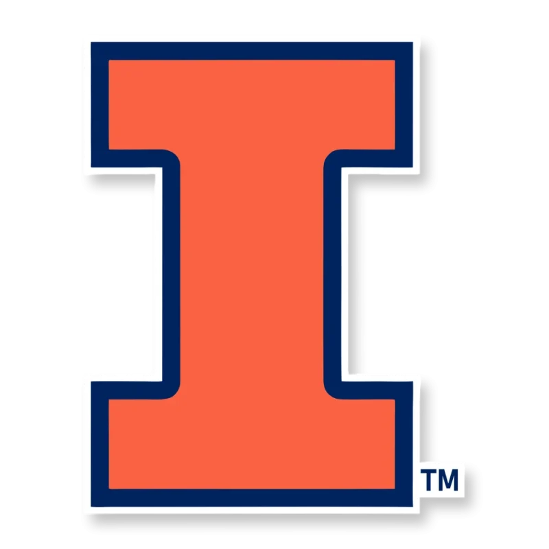 Illinois Fighting Illini - Orange I - Temporary Tattoo