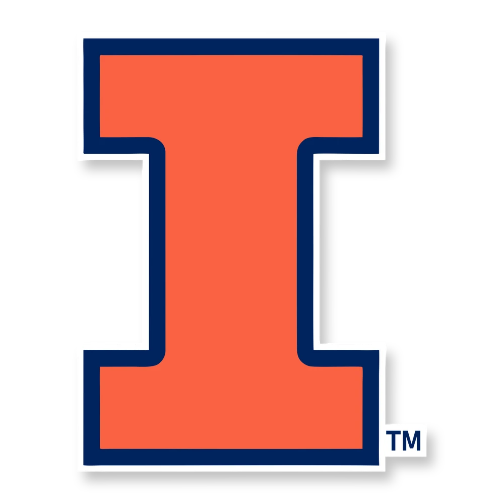 Illinois Fighting Illini - Orange I - Temporary Tattoo