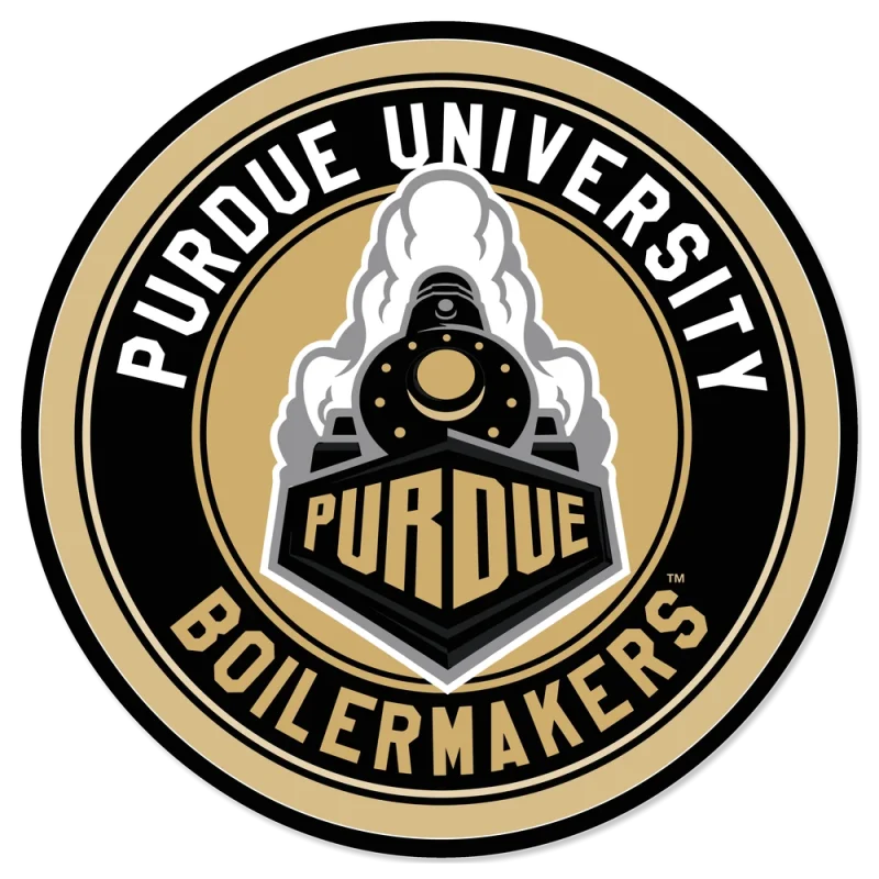 Purdue University Circle - Full Color Vinyl Sticker - Custom Size