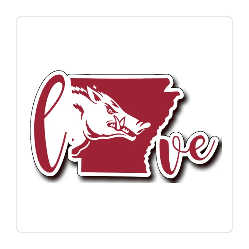 Arkansas Razorbacks Full Color Vinyl Decal - Custom Size
