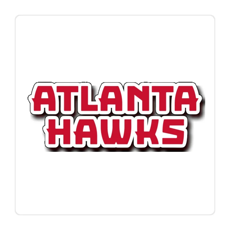 Atlanta Hawks - Name - Full Color Vinyl Sticker - Custom Size