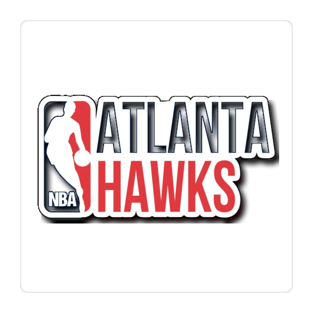 Atlanta Hawks - NBA With Name - Full Color Vinyl Sticker - Custom Size