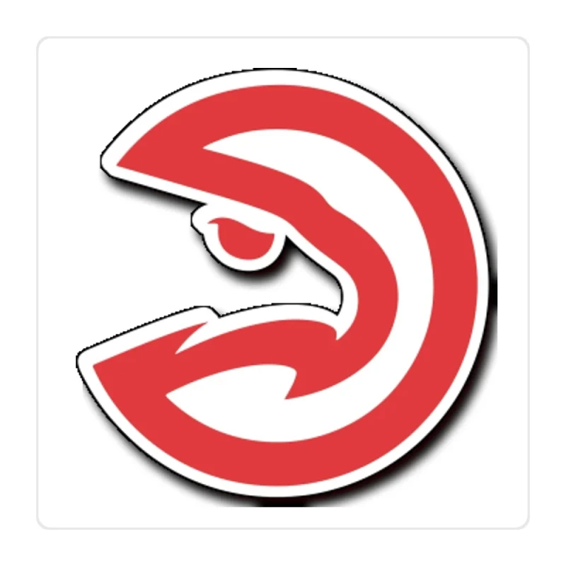 Atlanta Hawks - Red Eagle Circle - Full Color Vinyl Sticker - Custom Size