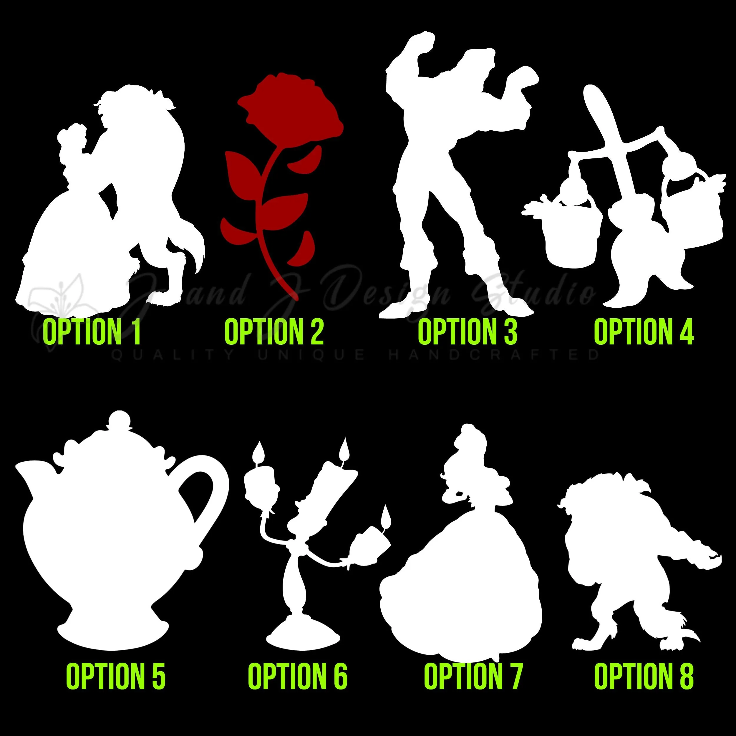 Beauty And beast Vinyl Decal - Custom Size - Image 3