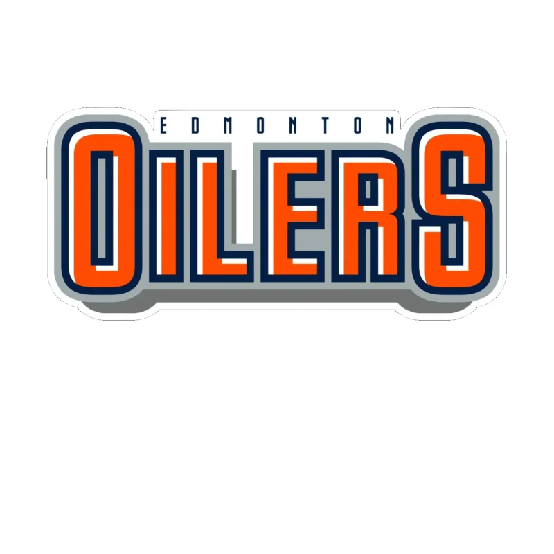 Edmonton Oilers - Orange Name - Full Color Vinyl Sticker - Custom Size