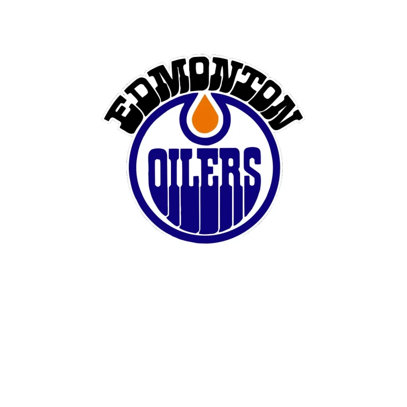 Edmonton Oilers - Circle With Name - Full Color Vinyl Sticker - Custom Size