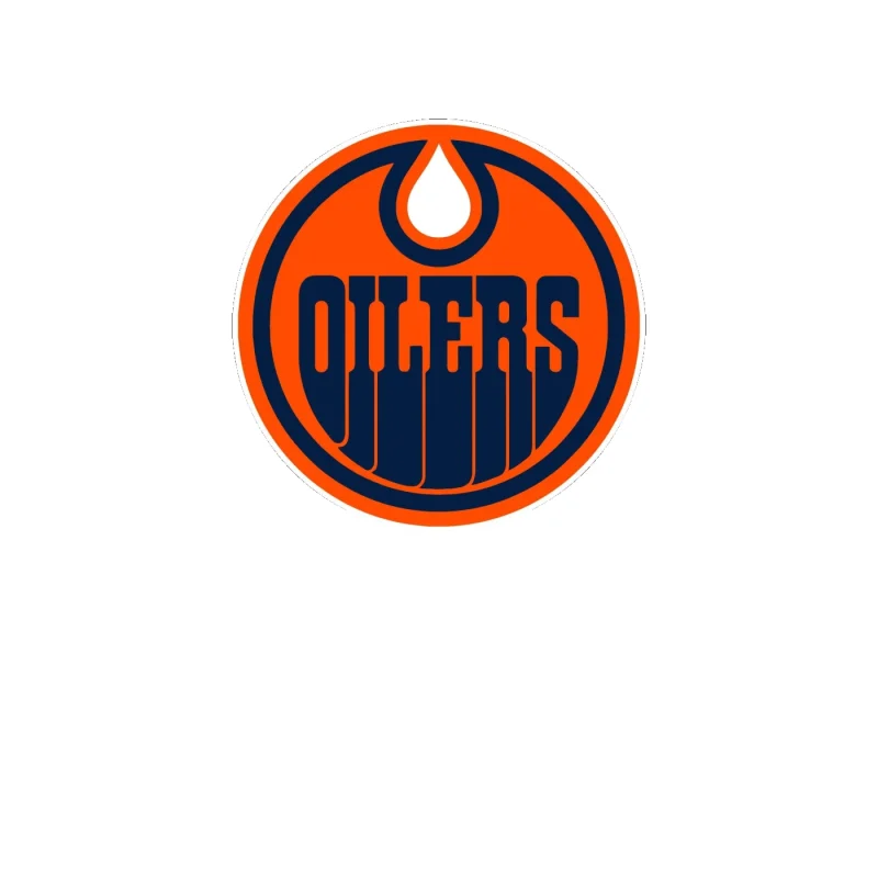 Edmonton Oilers- Orange Circle With Oilers - Full Color Vinyl Sticker - Custom Size