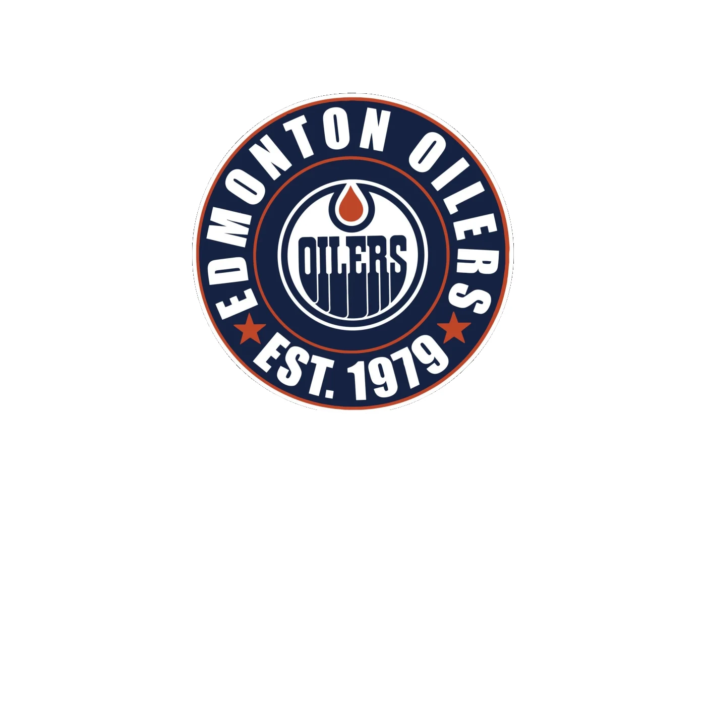 Edmonton Oilers - Circle With Name EST.1979 - Full Color Vinyl Sticker - Custom Size