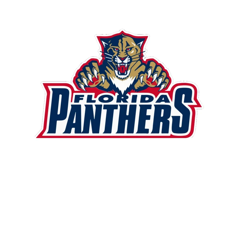 Florida Panthers - Panther With Name - Full Color Vinyl Sticker - Custom Size