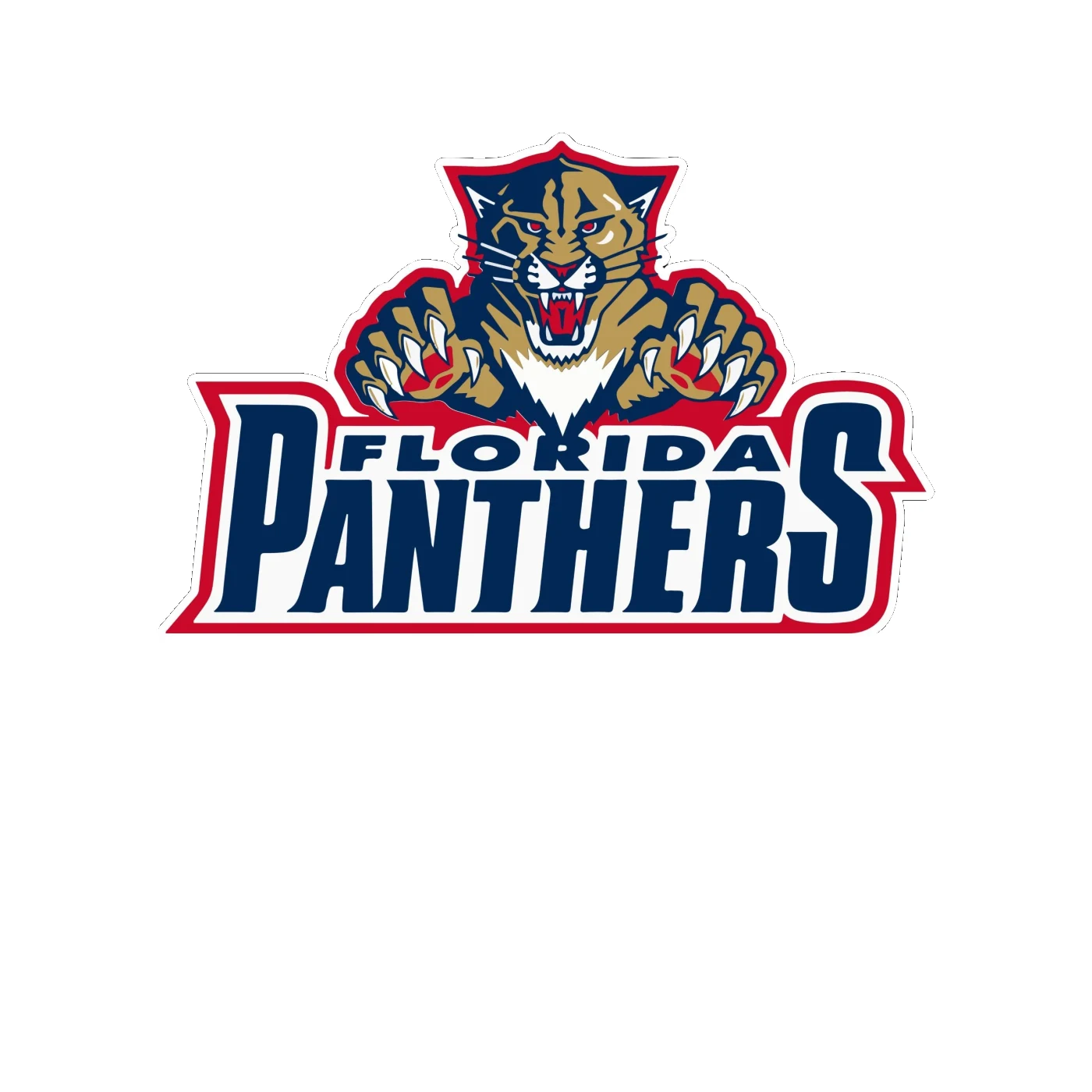 Florida Panthers - Panther With Name - Full Color Vinyl Sticker - Custom Size