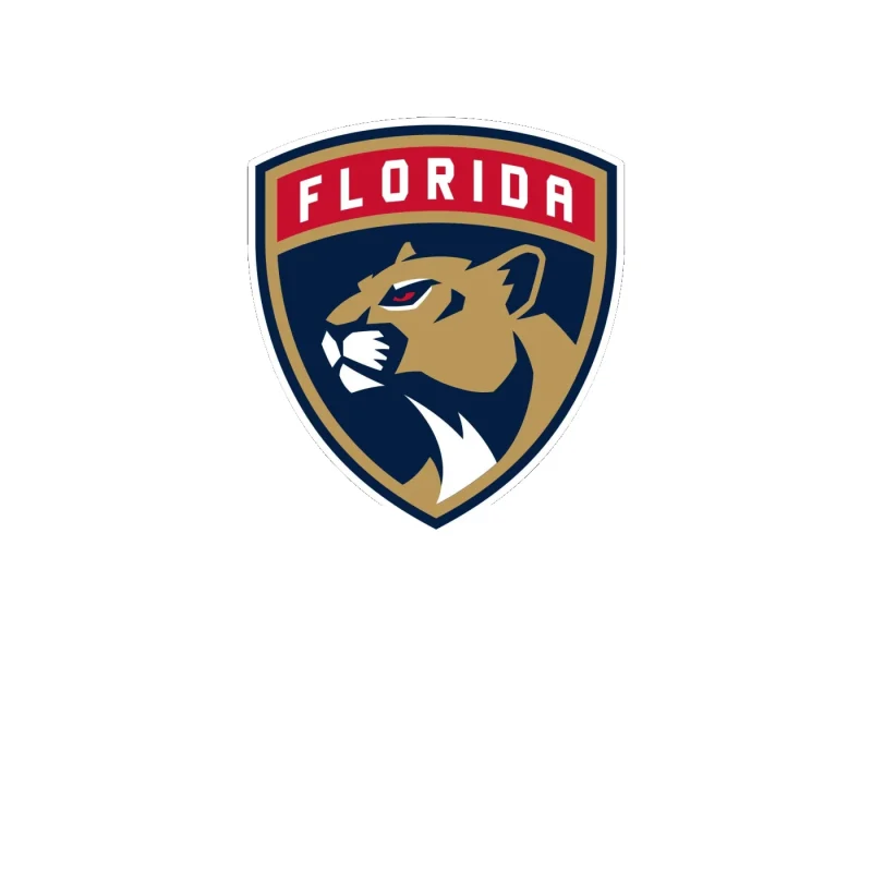 Florida Panthers - Shield With Panther - Full Color Vinyl Sticker - Custom Size
