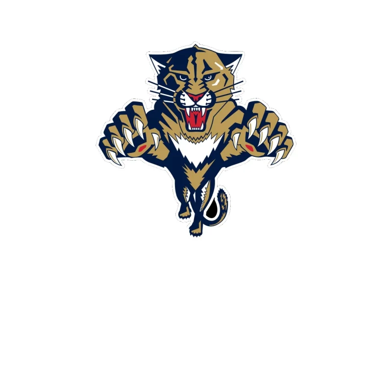 Florida Panthers - Lunging Panther - Full Color Vinyl Sticker - Custom Size