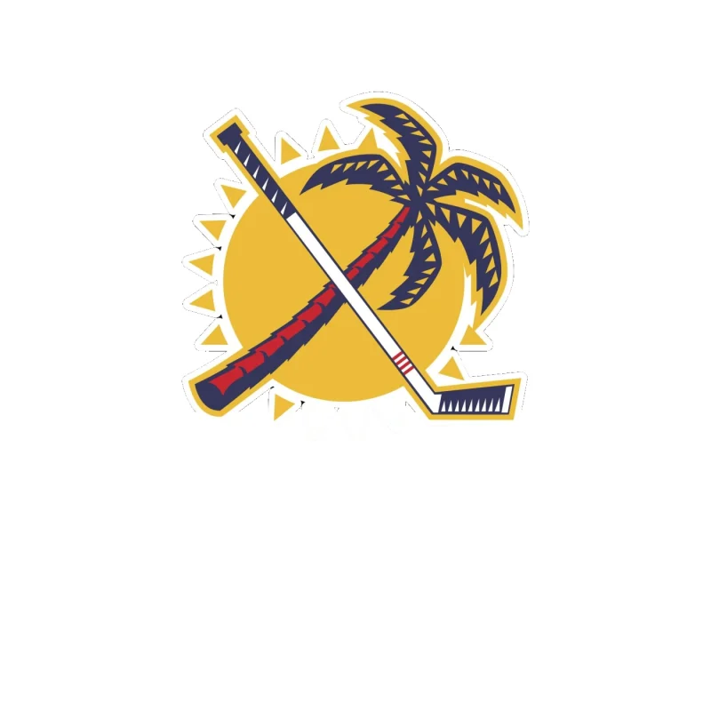 Florida Panthers - Sun With Palm Tree - Full Color Vinyl Sticker - Custom Size