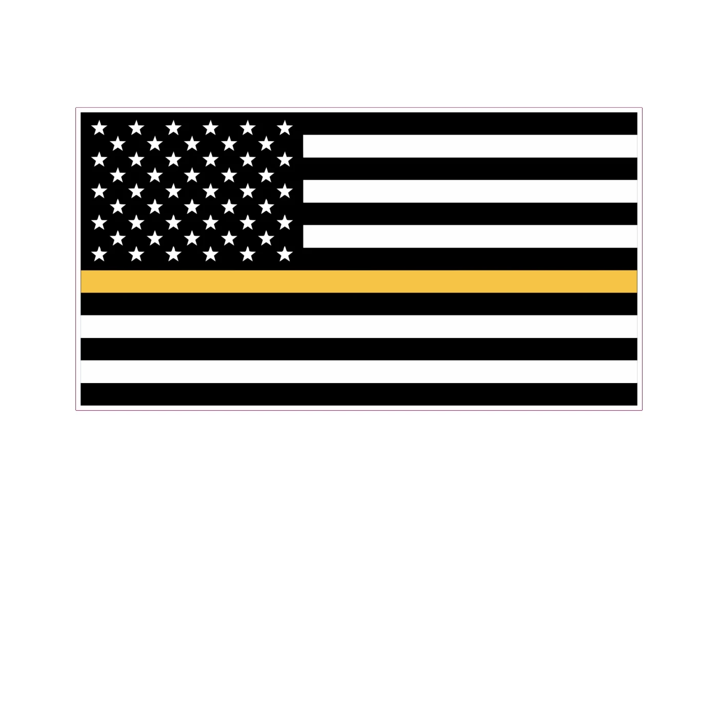 Gold Line American Flag Full Color Vinyl Decal - custom size