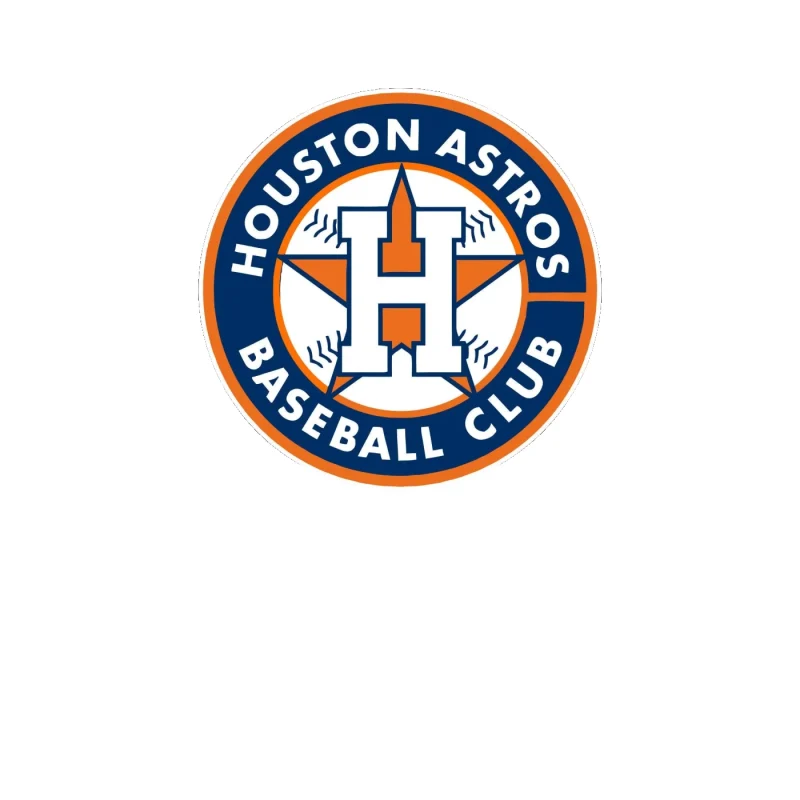 Houston Astros - Circle With Baseball Club - Full Color Vinyl Sticker - Custom Size