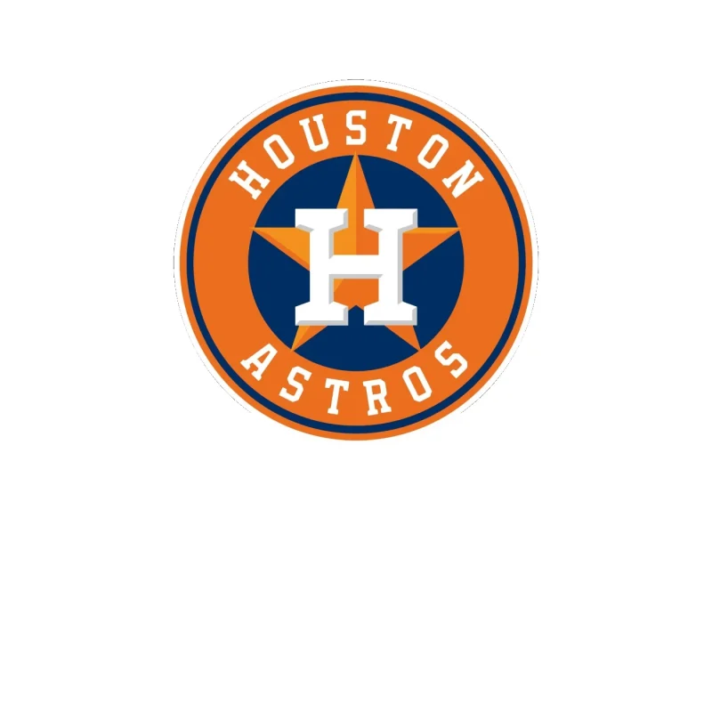Houston Astros - Orange Circle With Name - Full Color Vinyl Sticker - Custom Size