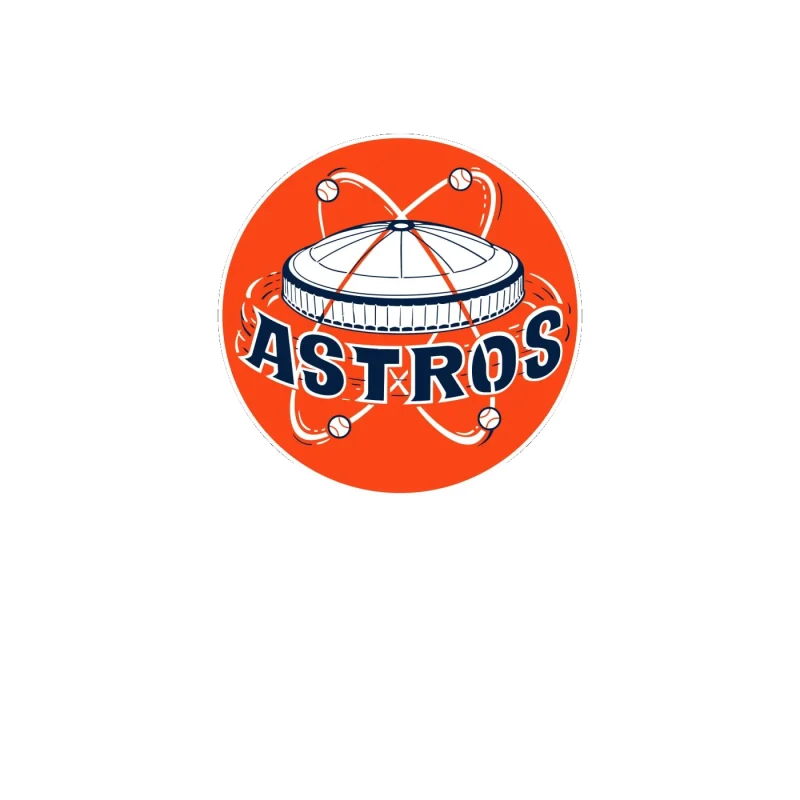 Houston Astros - Orange Old School - Full Color Vinyl Sticker - Custom Size