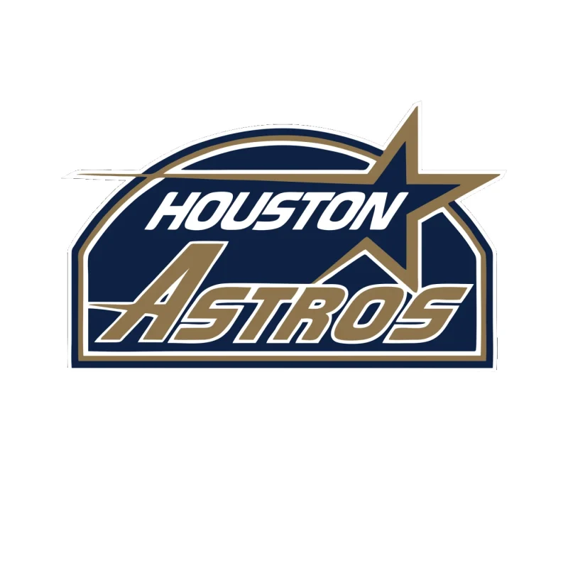 Houston Astros - Blue Old School - Full Color Vinyl Sticker - Custom Size