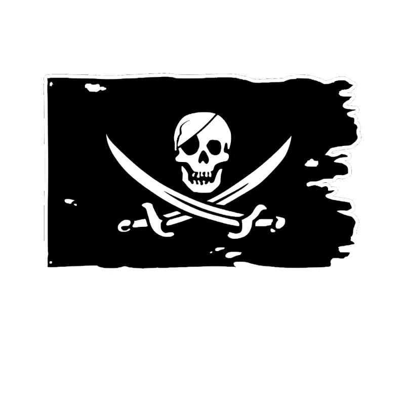 Jolly Roger Flag Full Color Vinyl Decal