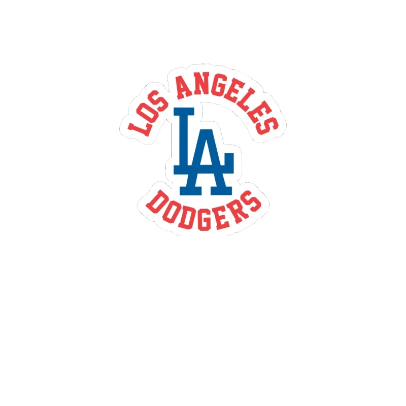 Los Angeles Dodgers - LA With Name - Full Color Vinyl Sticker - Custom Size