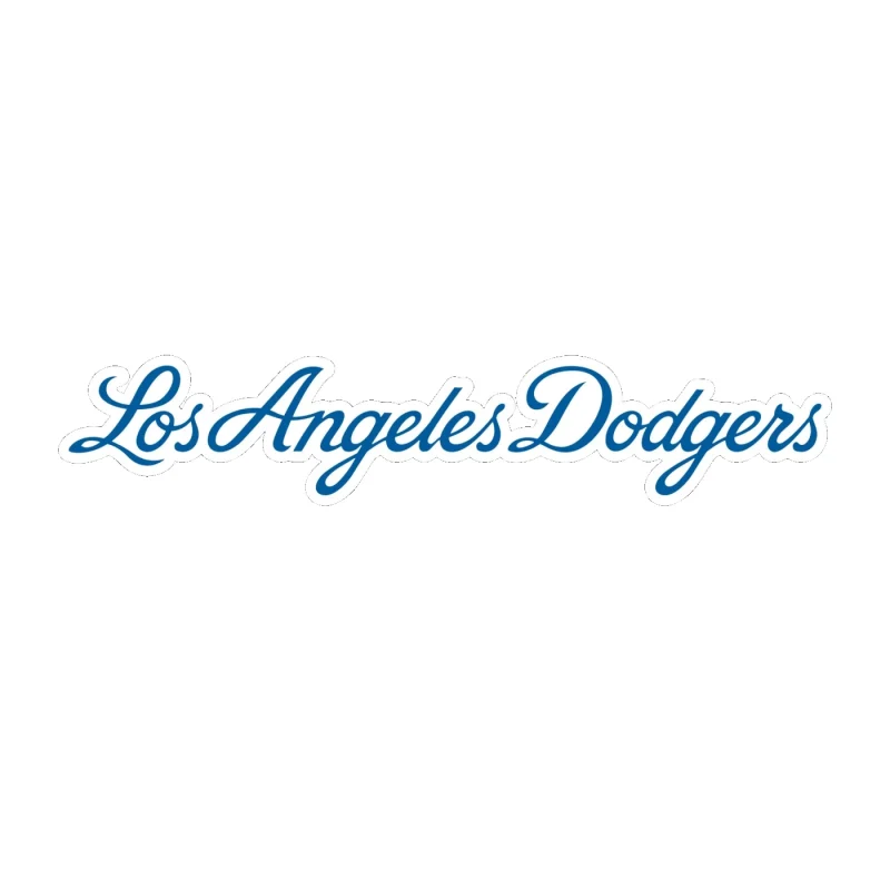 Los Angeles Dodgers - Cursive Name - Full Color Vinyl Sticker - Custom Size