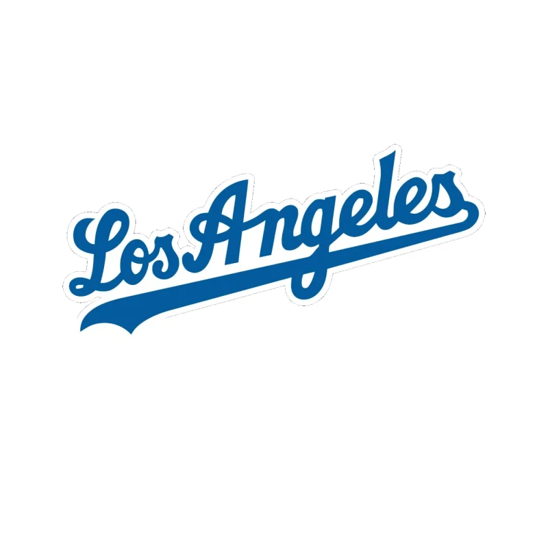 Los Angeles Dodgers - Cursive Los Angeles - Full Color Vinyl Sticker - Custom Size