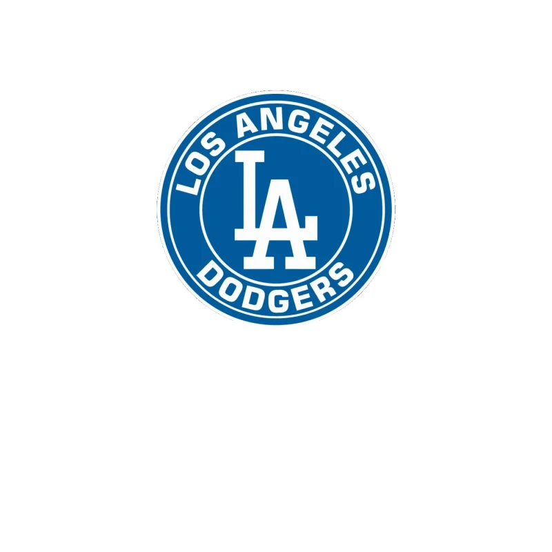 Los Angeles Dodgers - Blue Circle With White Words - Full Color Vinyl Sticker - Custom Size
