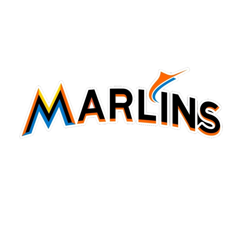 Miami Marlins - Marlins - Full Color Vinyl Sticker - Custom Size