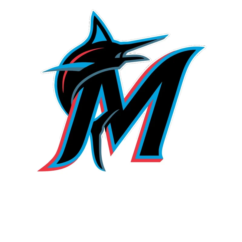 Miami Marlins - Black M - Full Color Vinyl Sticker - Custom Size